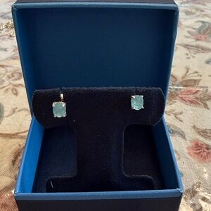 JTV vintage Aqua gem stone and Sterling Silver Stud Earrings